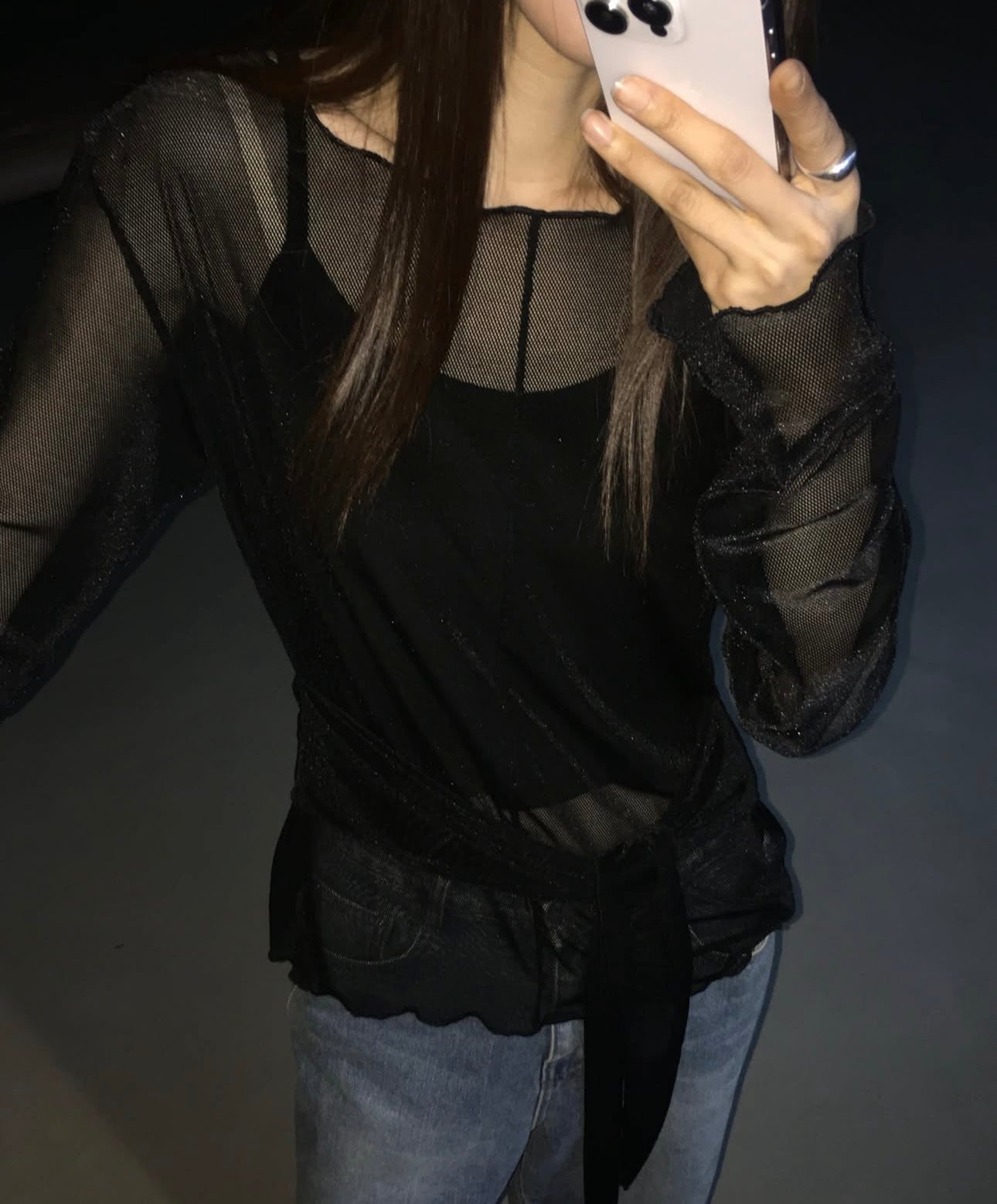 [ 預訂.˚‧💭 ] [ 店主大愛款！] [ little glossy! ] Mesh velvet set / 3 colors