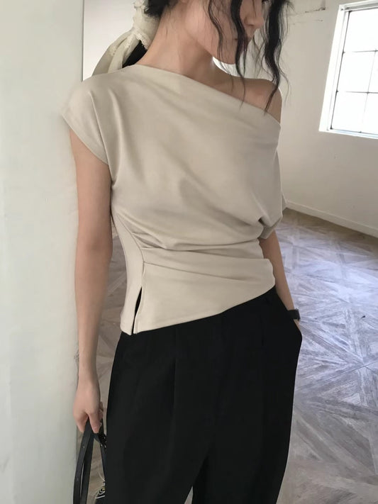 [ 預訂 ࣪𖤐.ᐟ ] [ 店主大愛！] Off shoulder pika top / ivory
