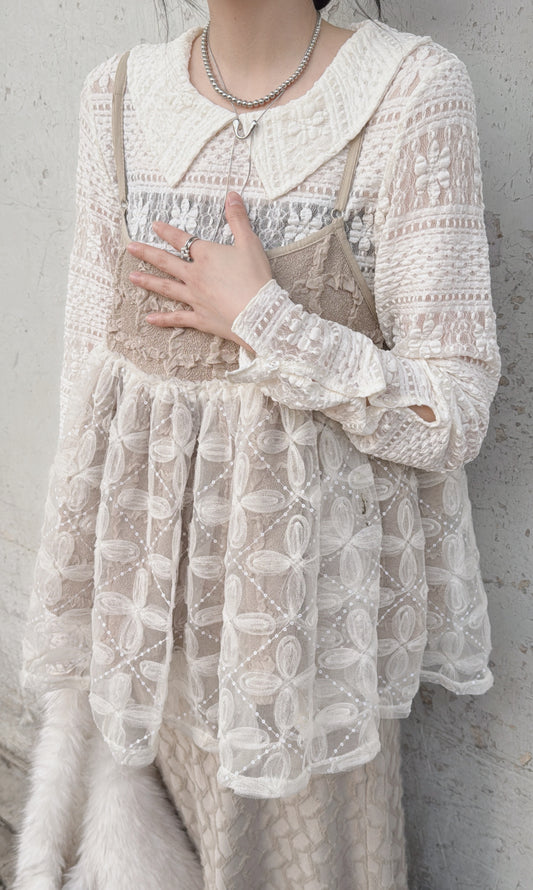 [ 現貨 / 預訂 ⋆𐙚 ̊ ] [ 今期必收打底！] nancy lace top / 2 colors