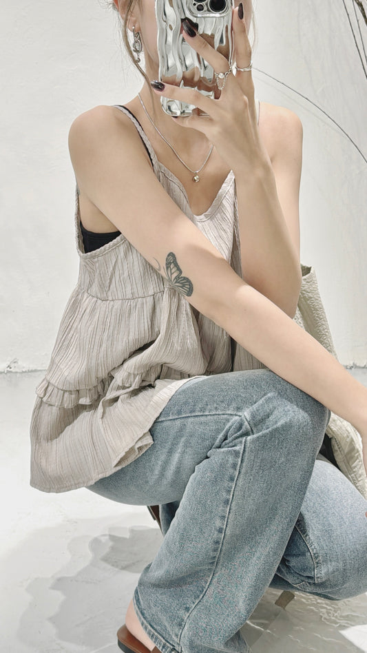 [ 大愛！] to summer sleeveless/ beige