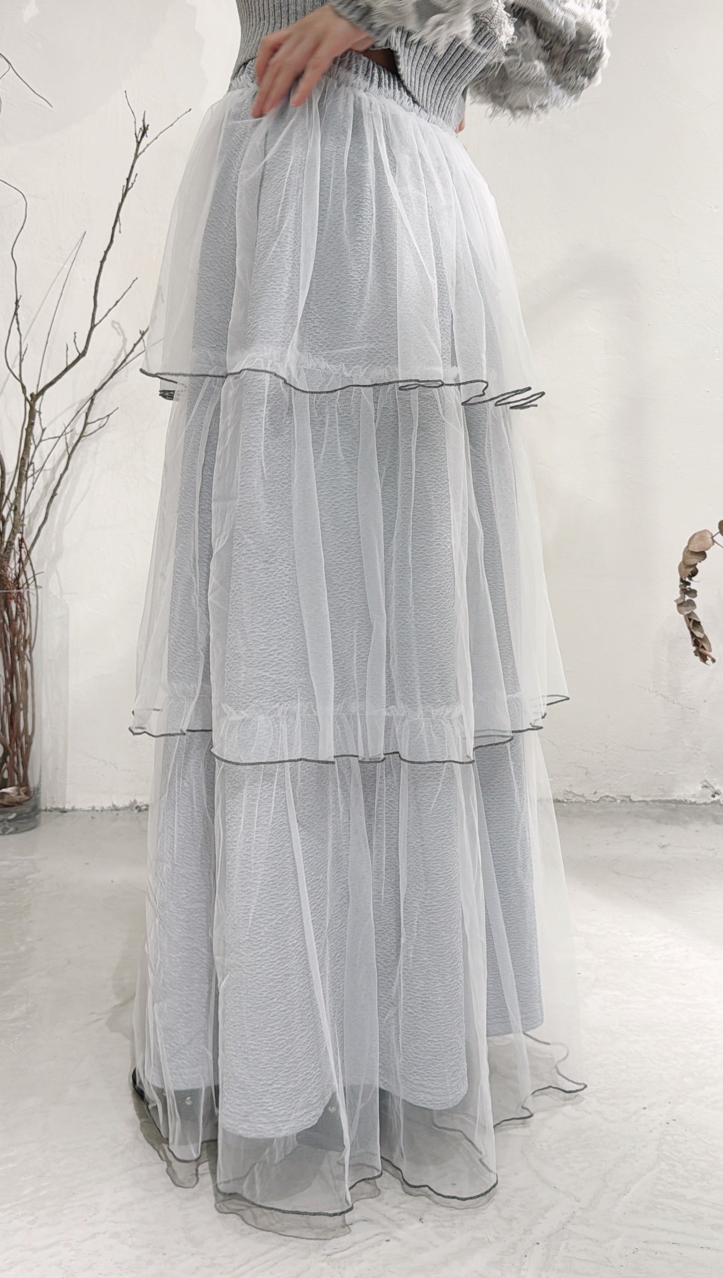 [ 現貨 ˚.🎀༘⋆] [ 限量！完售即止！] fringed outer / grey