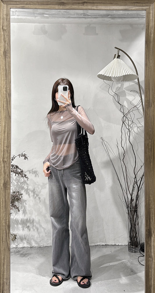 [ 絕對要包色！］see through inner / charcoal