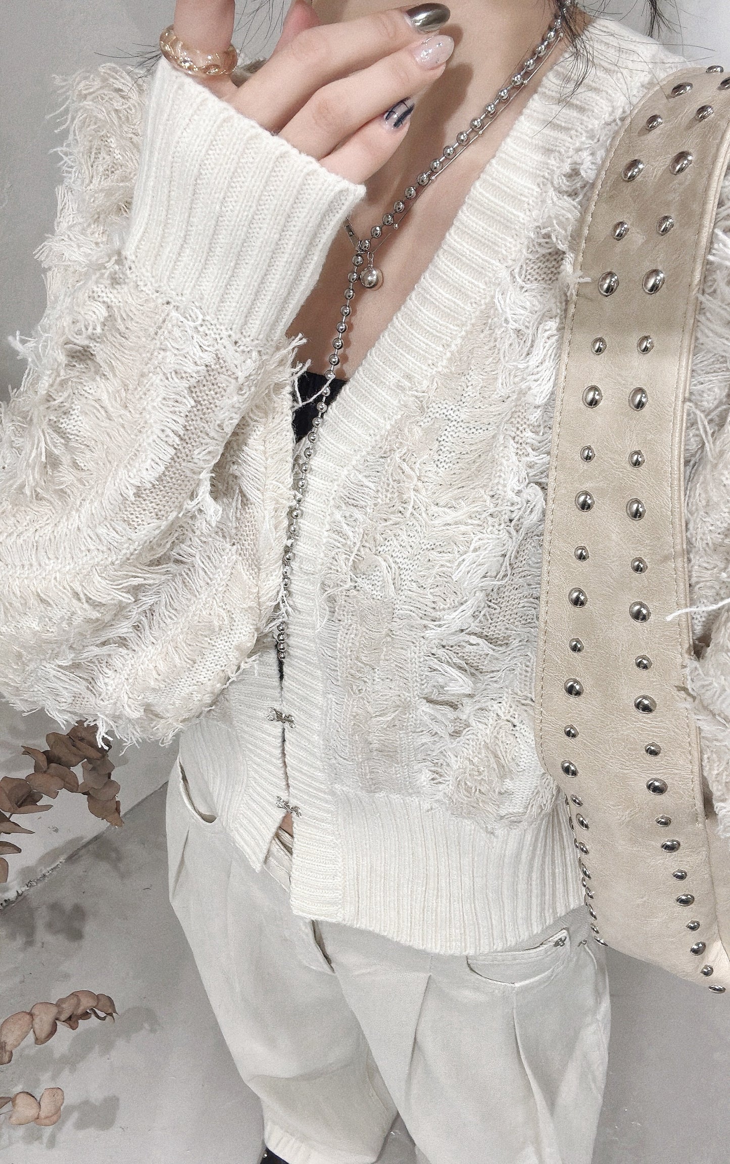 [ 現貨 ˚.🎀༘⋆] [ 限量！完售即止！] fringed outer / ivory