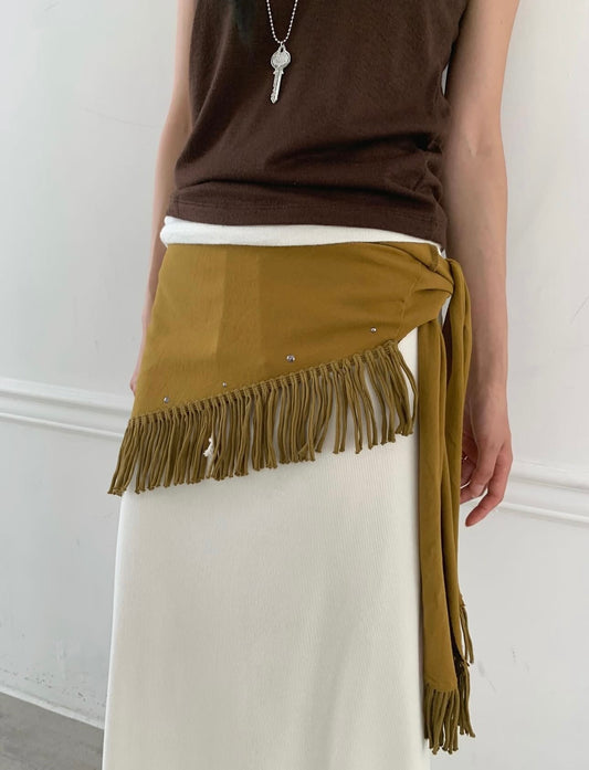 [ 預訂🪽⋆ ] fringed wrap scarf / 2 colors