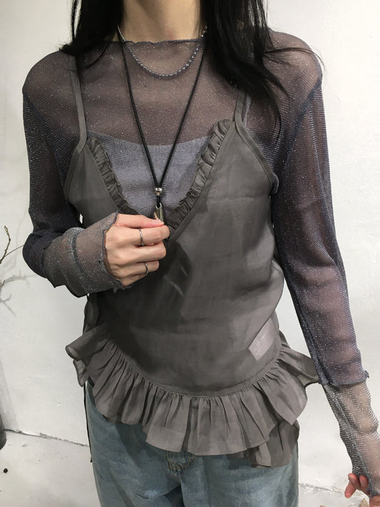 [ 現貨 / 預訂🪽⋆ ] bling bling sheer long sleeve / 2 colors