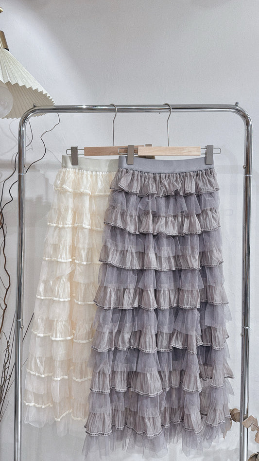 [ 現貨 / 預訂  ⋅˚₊‧ ] sheer cake skirt / 2 colors