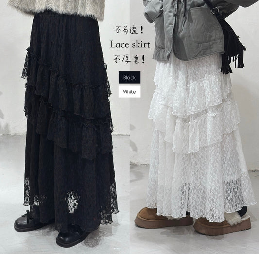 [不厚重！很高質！‎♡⃛] lace skirt / 2 colors