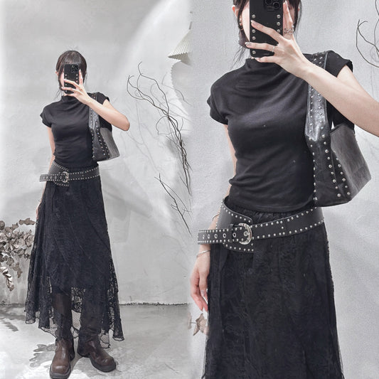 [  預訂˚.🎀༘⋆ ] [ 店主大推！超好穿！] Cotton simon tee / black