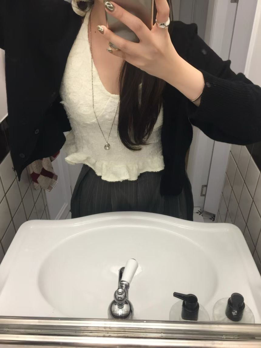 [ 預訂 ⋆✴︎˚｡⋆！] [ my picks! 超韓系 onni ˚⟡˖ ࣪ ] textured halter top / 2 colors