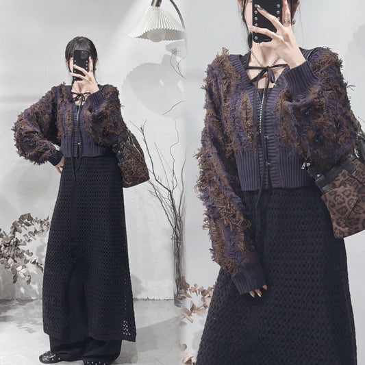 [ 現貨在途 ˚.🎀༘⋆] [ 限量！完售即止！] fringed outer / brown