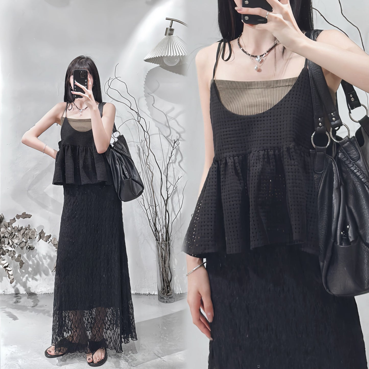 ［   ✮𓂂⋆預訂！超高質！ ] Mesh cami / black