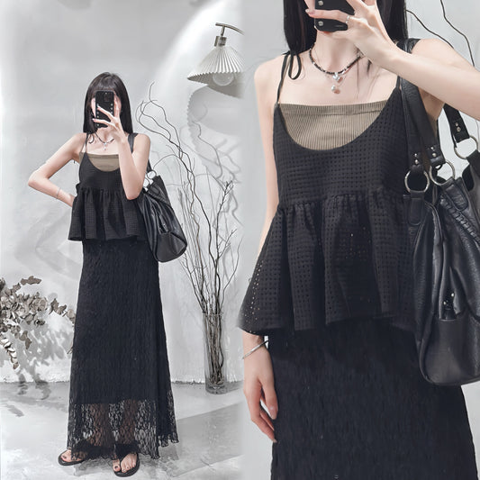 ［   ✮𓂂⋆預訂！超高質！ ] Mesh cami / black