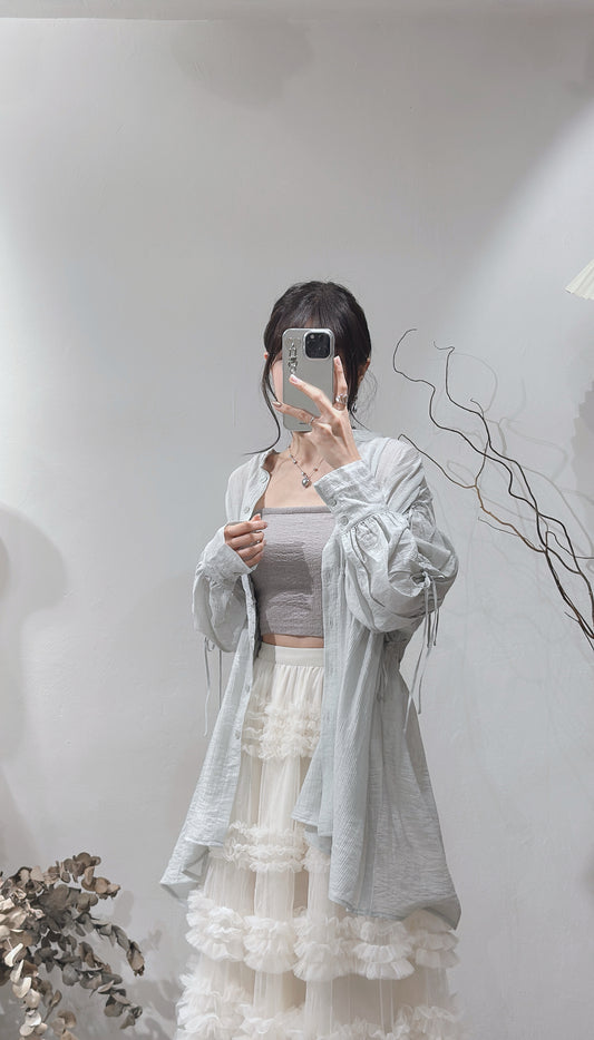 [ 現貨/預訂 ] Tied blouse / mint