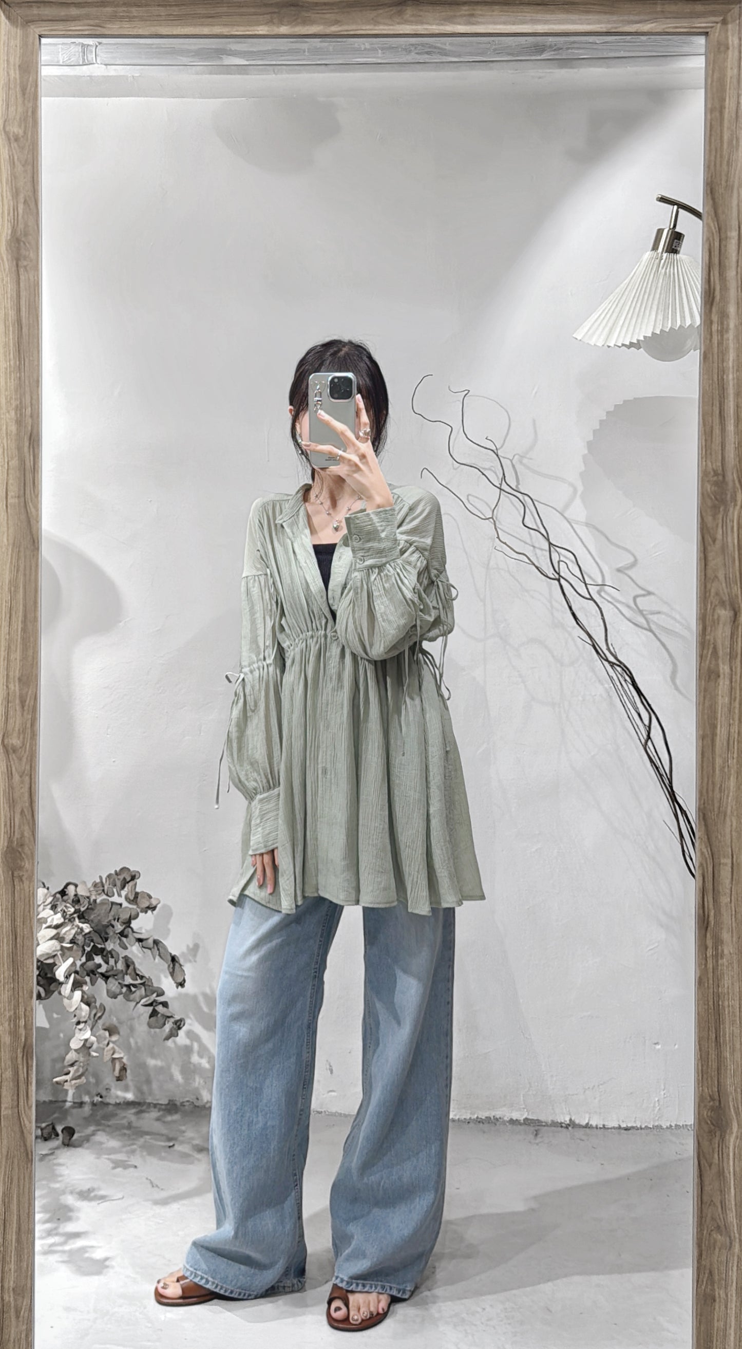 [ 現貨/預訂 ] Tied blouse / green
