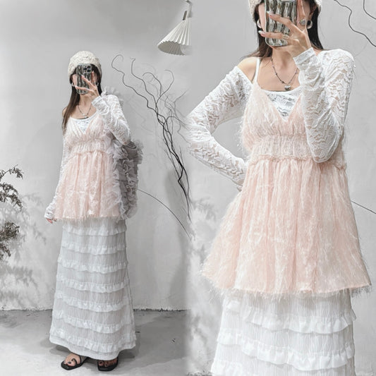 [ 店主自留！] Fringe bling bling top / pink