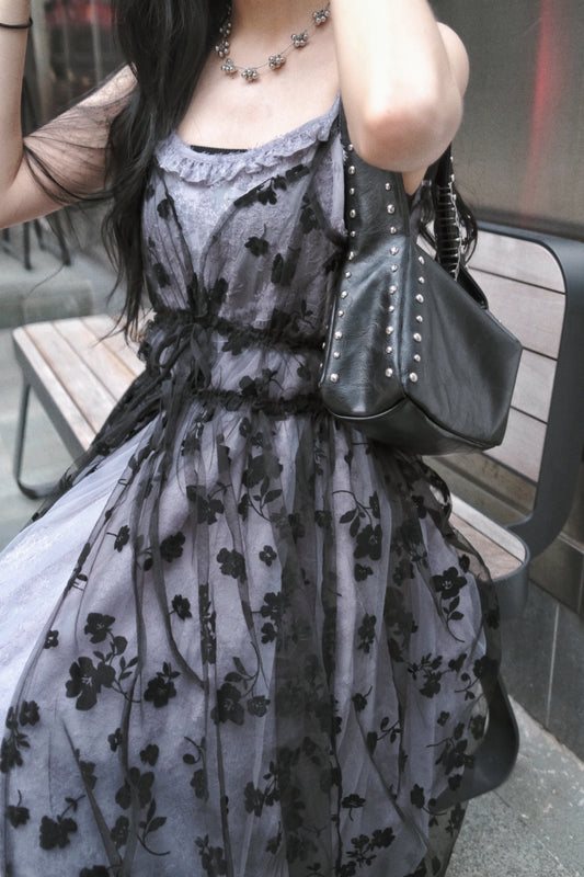 [ DDD MADE 自訂款 / 下一批 5-7/9 到貨 𐙚˙⋆.] velvet floral ops / black