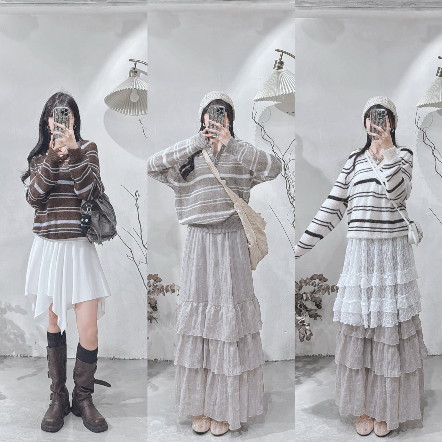 [ 預訂 ⋆✴︎˚｡⋆！] [ spring essentials ] striped mohair top / 4 colors