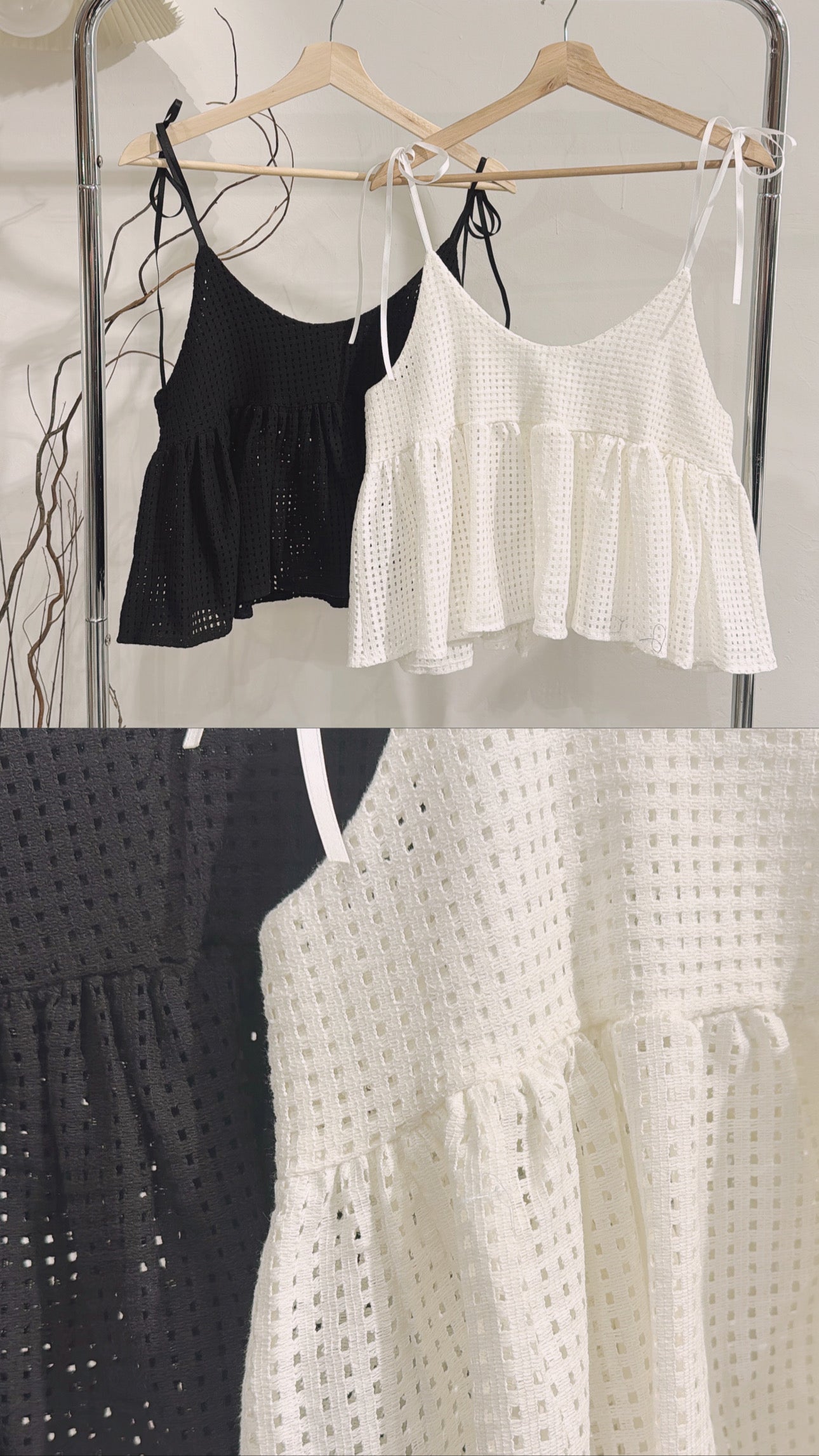 ［   ✮𓂂⋆預訂！超高質！ ] Mesh cami / black