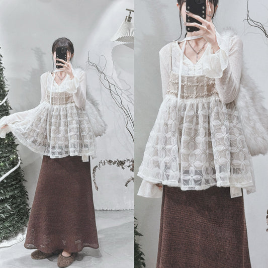 [ 現貨/預訂⋆⁺₊❅⋆ ] [重工！] patchwork cami / beige