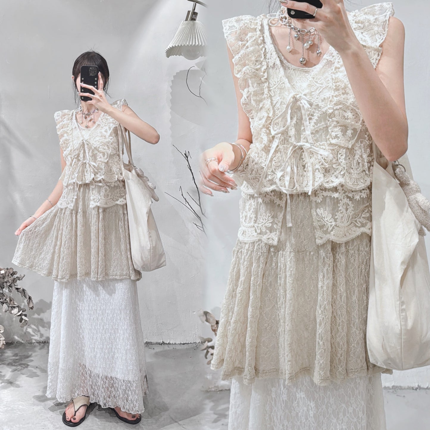 [ ⠀ ⌗🪟 限量! ] [ 絕美立體蕾絲！] lace layer top