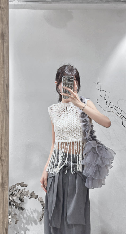 [ 現貨/預訂 ] tassel vest/ ivory