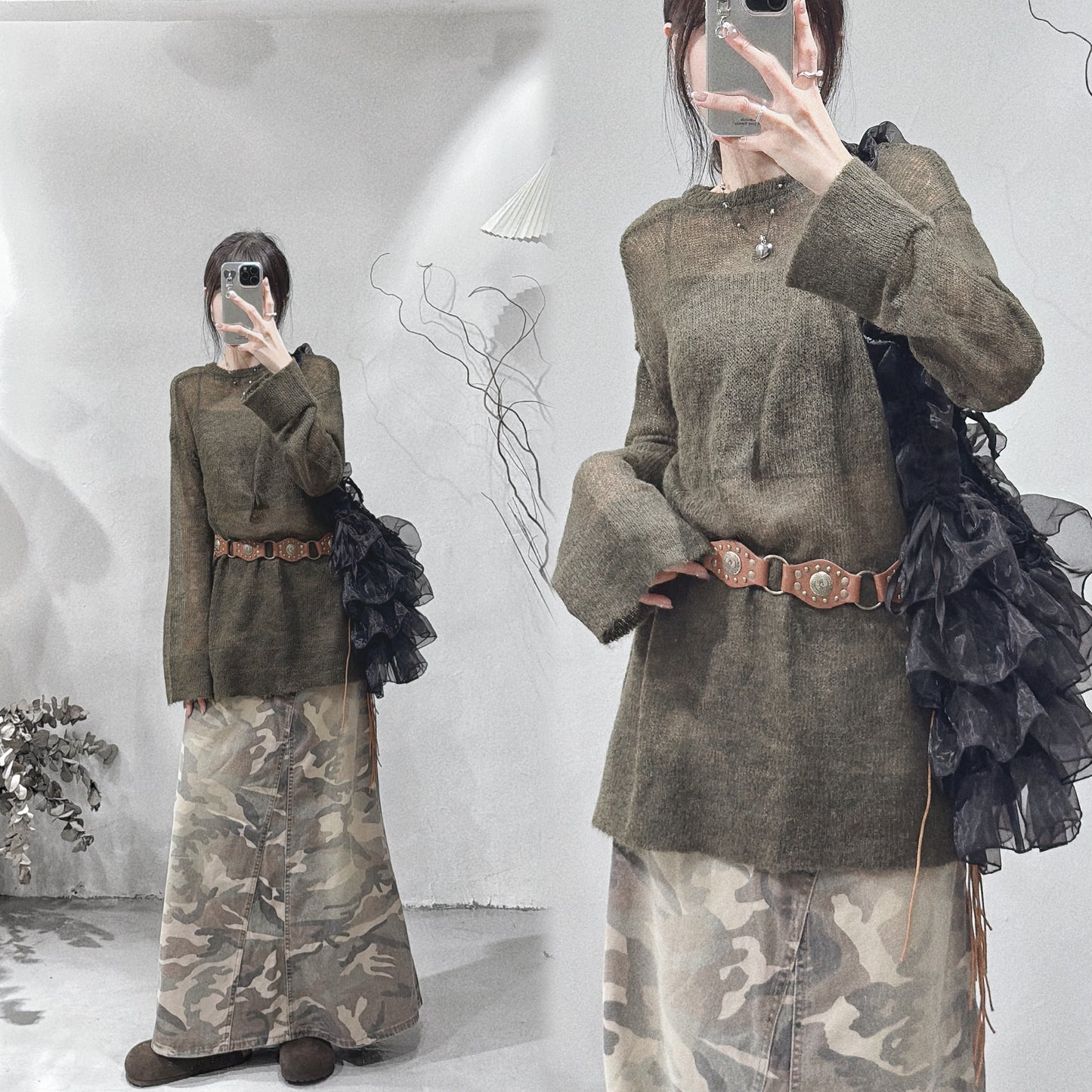 [ 現貨/預訂 ] Mohair knit /khaki