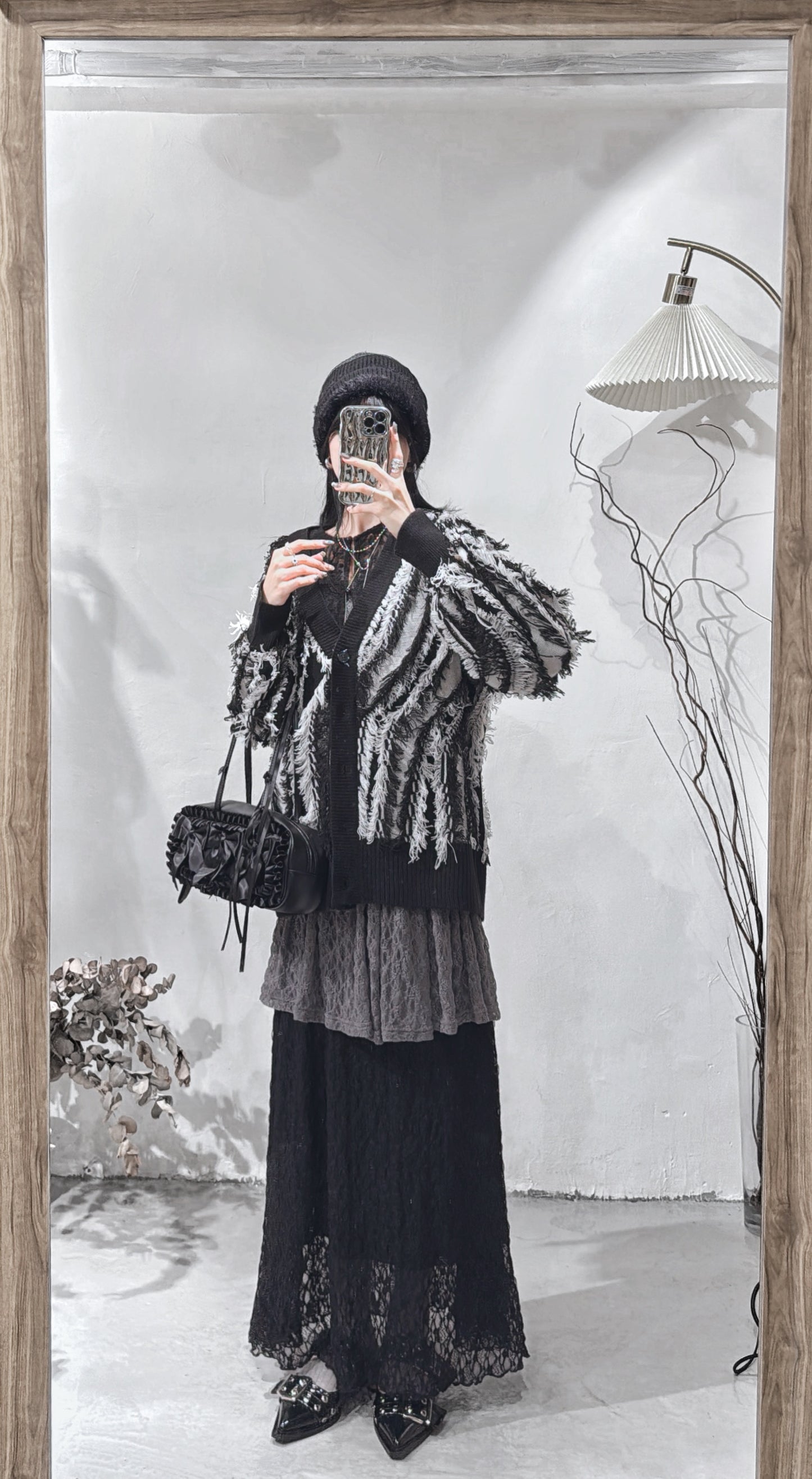 [ 現貨 / 預訂 ⋆𐙚 ̊ ] [ 店主大推！] Fringed oversized outer / black