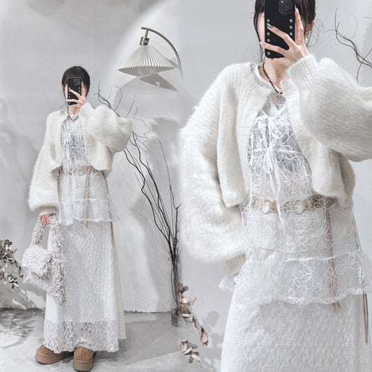 [ 現貨 📷 ༘ ⋆｡ ˚ ] shaggy bolero / ivory