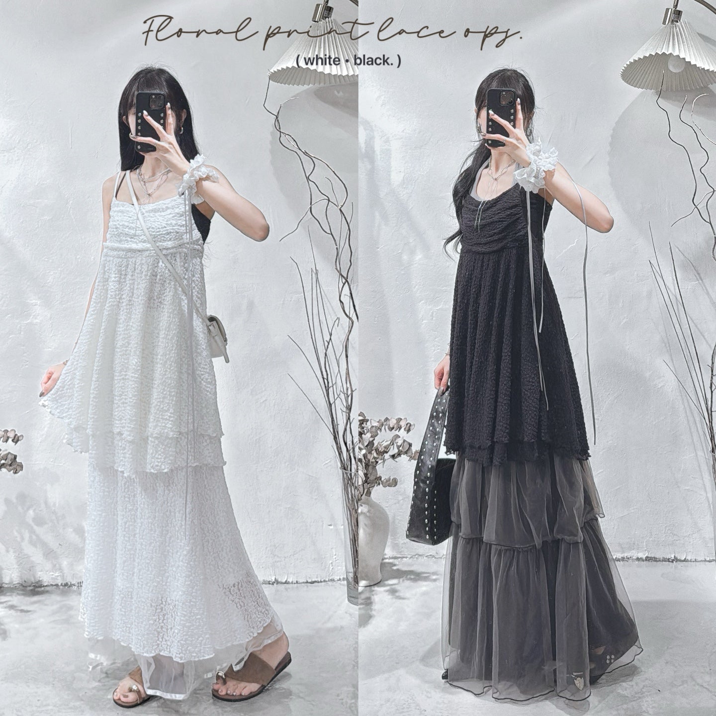 [ 現貨 / 預訂🪽⋆ ] floral print lace ops • 2 colors