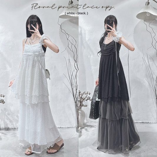 [ 現貨 / 預訂🪽⋆ ] floral print lace ops • 2 colors
