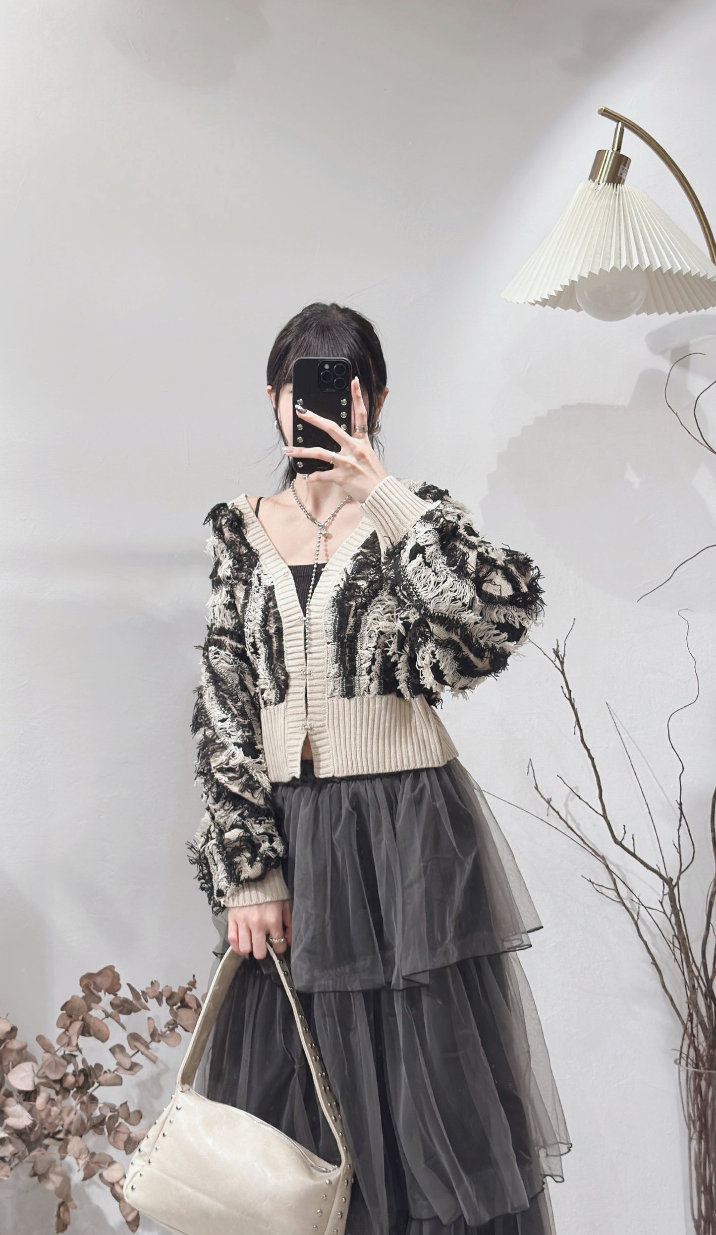 [ 現貨 ˚.🎀༘⋆] [ 限量！完售即止！] fringed outer / mix-color