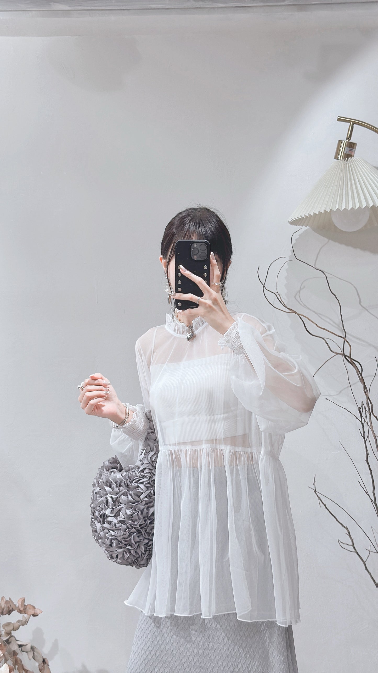 [ 現貨/預訂 ⋆.𐙚 ̊ ] [ 輕身！通透感！] Collared blouse / white