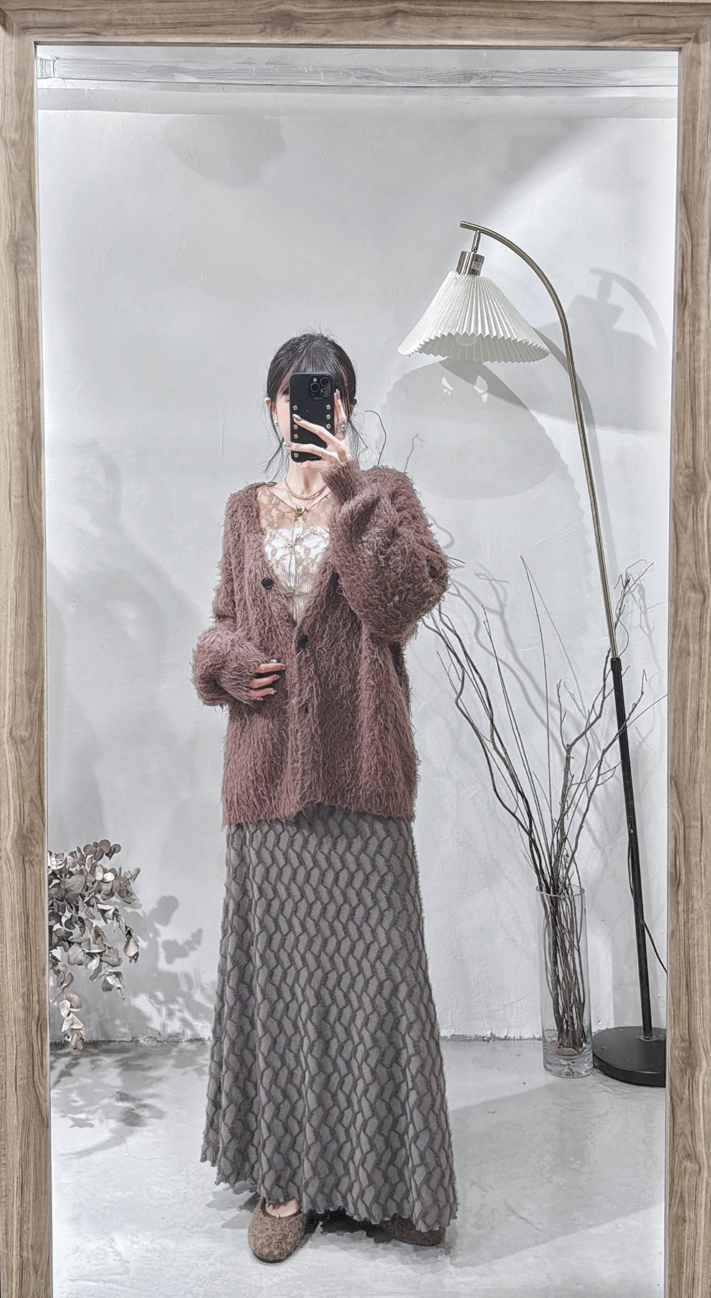 [ 預訂 / 現貨  ˚.🎀༘⋆] v-neck momo outer / brown