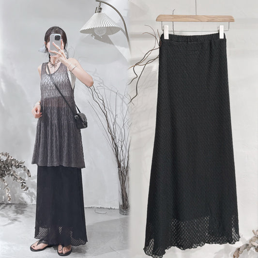 [ 限量色！現貨！⋆˙⟡ 全員極極極推！] daily mermaid skirt / black