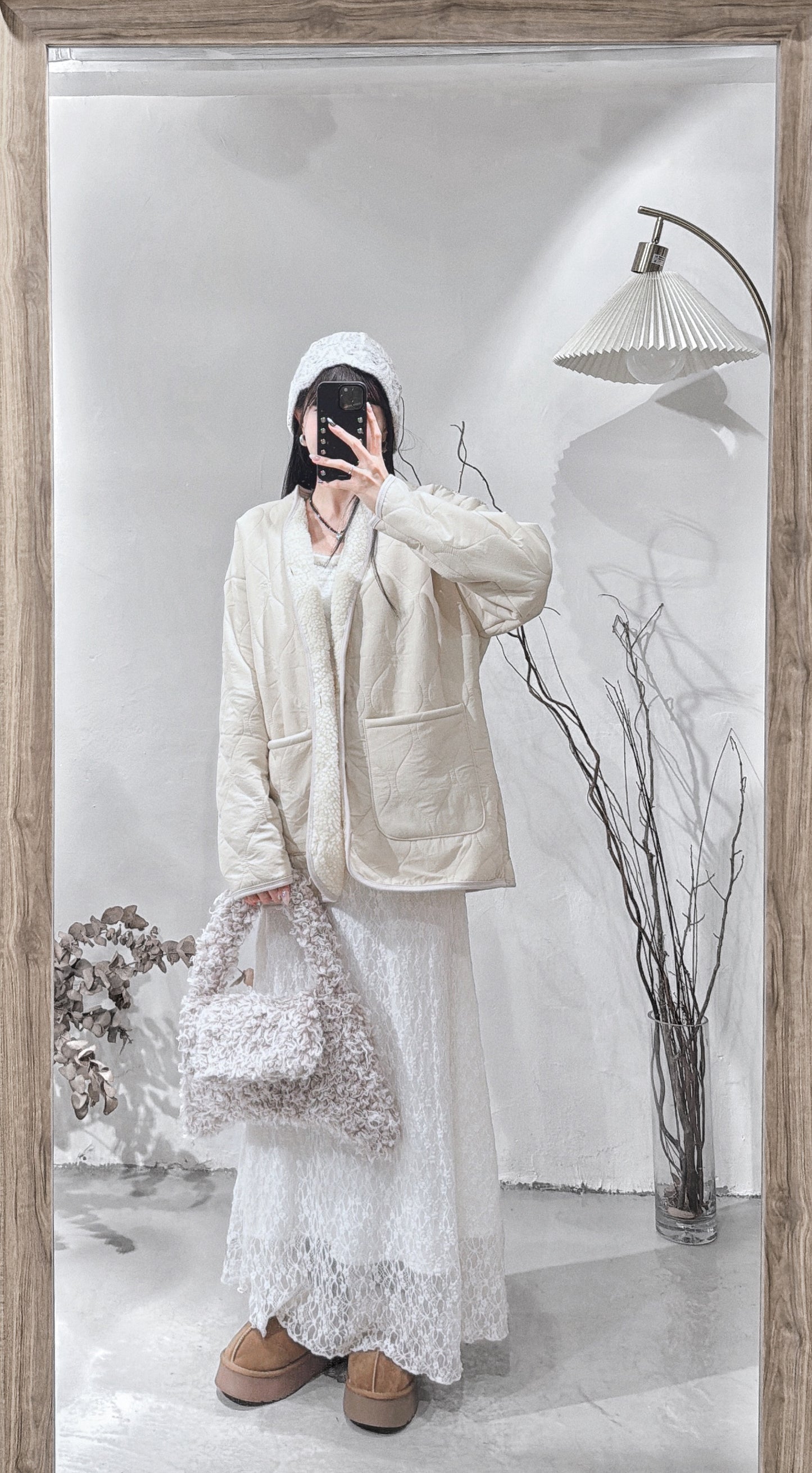 [ 男女可穿！unisex！] Padded fleece jacket/ ivory