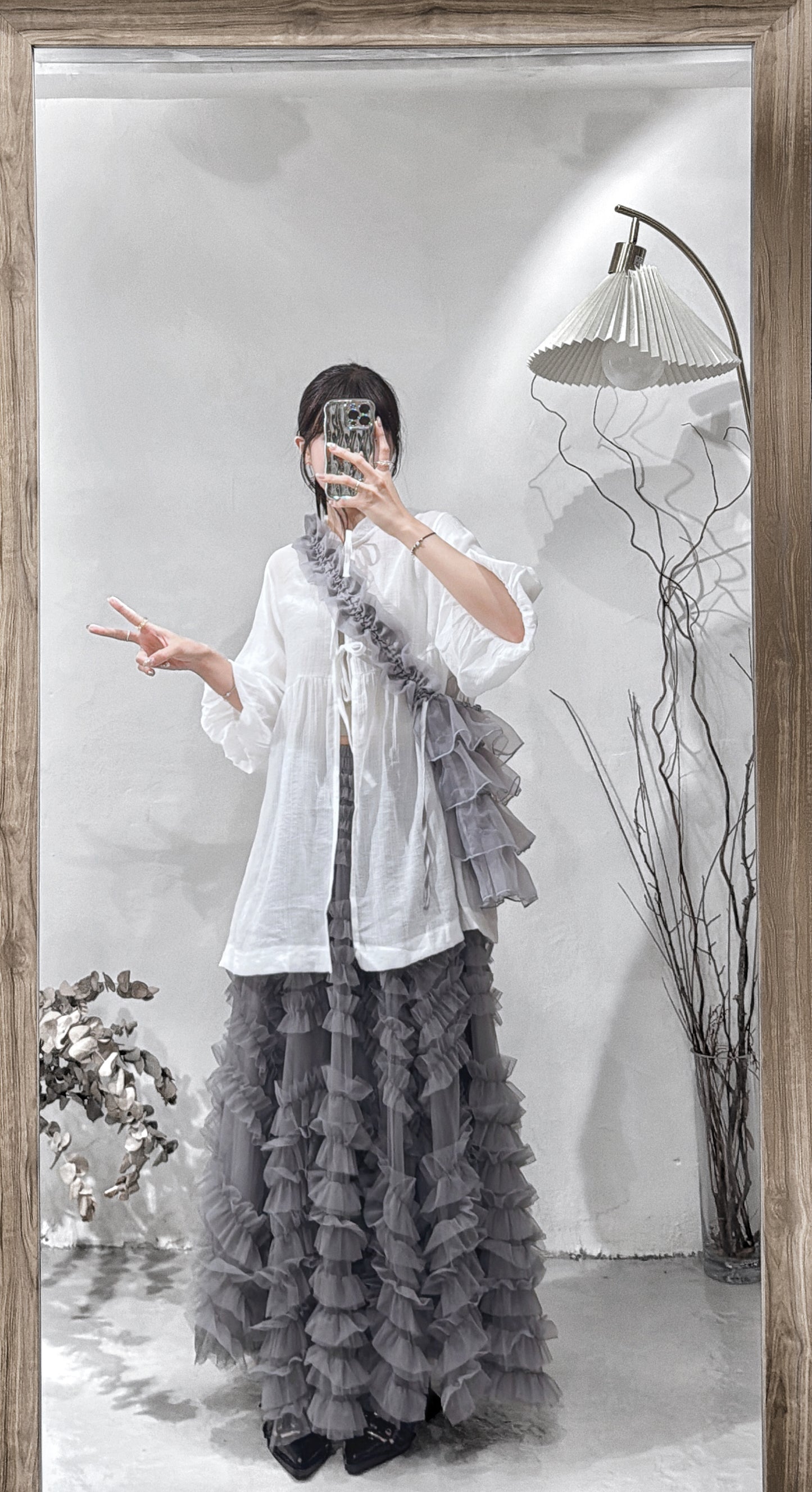 [ 現貨 / 預訂  ⋅˚₊‧ ] ballon sleeve bonnie top / white
