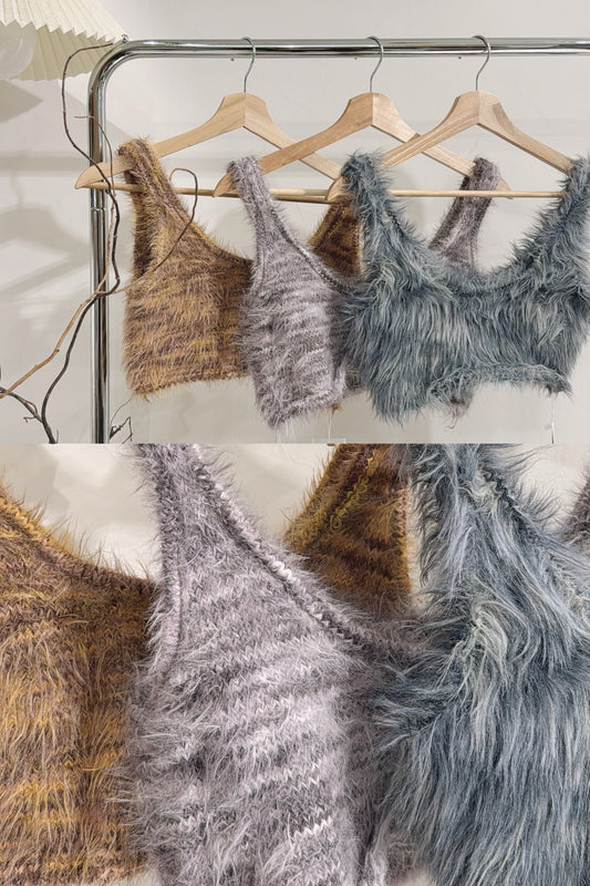 [ 預訂/現貨 📷 ༘ ⋆｡ ˚ ] fluffy bustier / 3 colors