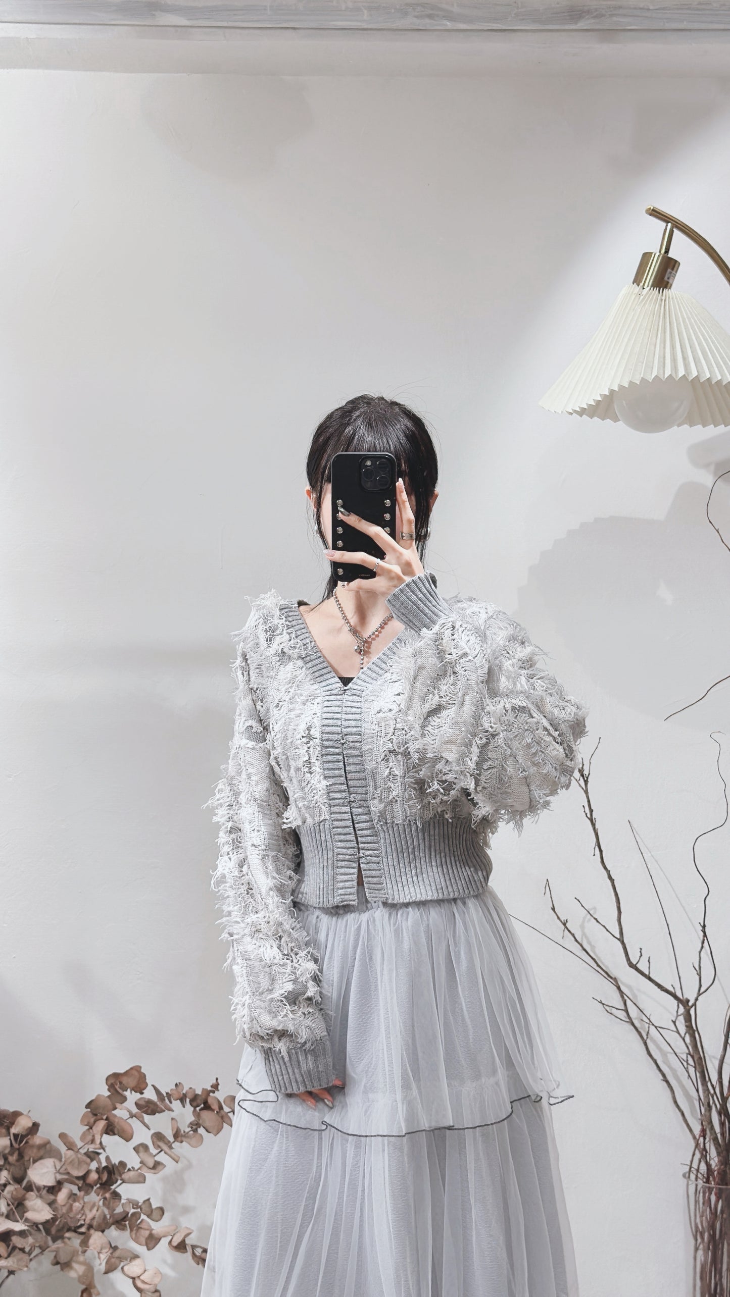 [ 現貨 ˚.🎀༘⋆] [ 限量！完售即止！] fringed outer / grey