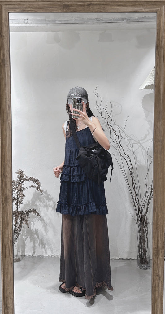 [ 新色入荷 ! ] Cake layered ops (short ver.) / navy