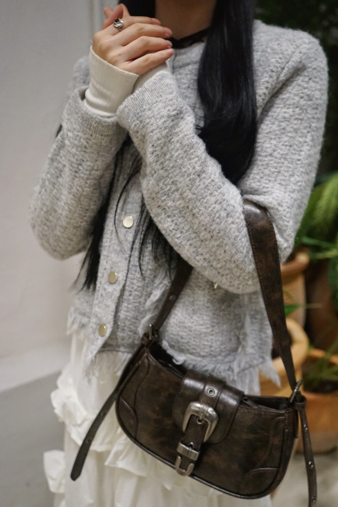 【🧧新年拜年必入手！】Like tweed cardigan/ Grey