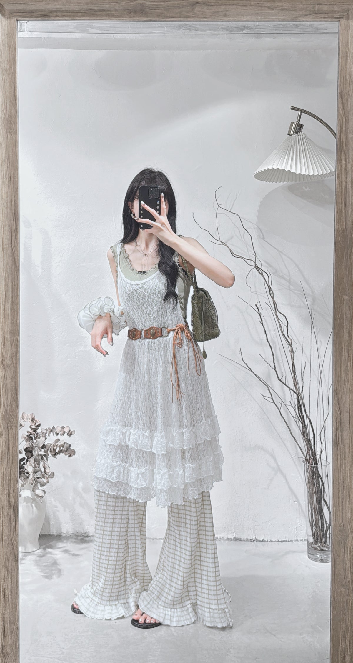 [ 預訂 🪽⋆ ] [ 兩個長度！] checkered ruffle pants • 3 colors