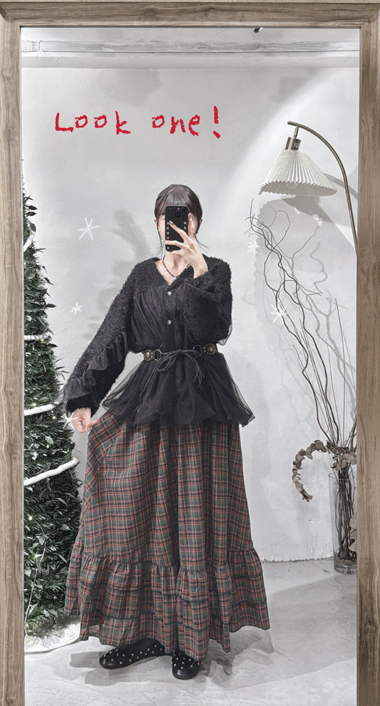 [ 現貨/預訂 ˚.🎀༘⋆] [ 羽毛 x 薄紗拼接！] Feather sheer outer / 2 colors