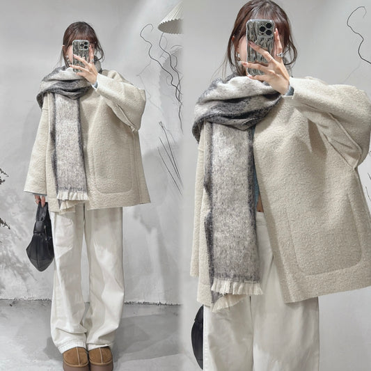 [ 超保暖！兩面可穿！] Fleece reversible jacket/ ivory