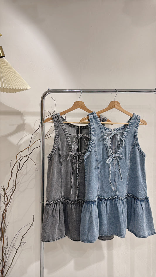 [ 現貨 / 預訂🪽⋆ ՙִՙ ] denim 2-ways vest • 2 colors