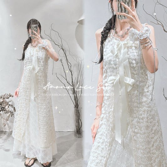 [ ddd made set II⋆⭒˚.⋆ ] [ 一套三件 ] amour lace set • cream