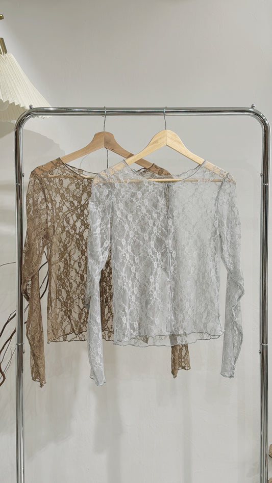 [ 現貨！完售即止 ] [ DDD MADE ˚.🎀༘⋆] lace floral top / 2 colors