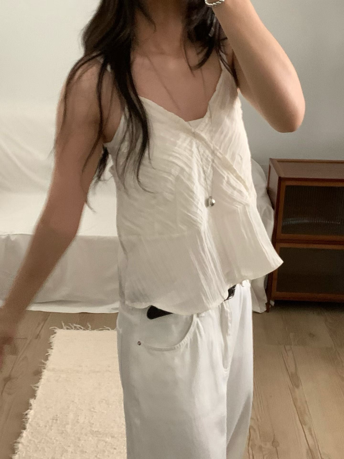 [ 預訂🪽⋆ ՙִՙ ] frilled cropped cami / 3 colors