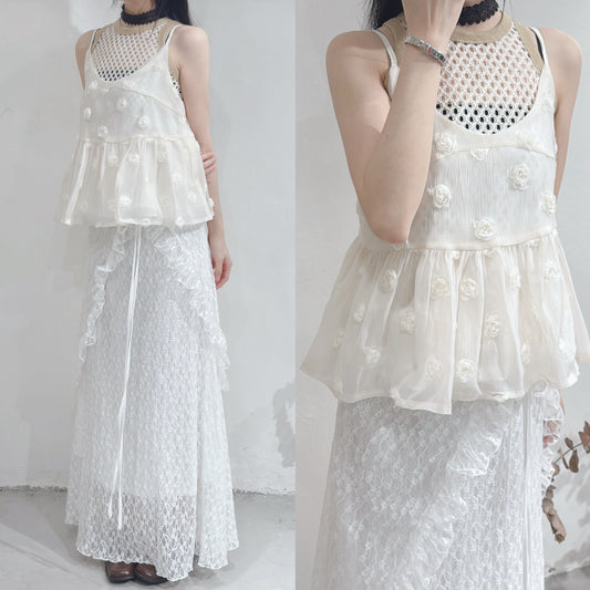 [ 預訂  ₊˚⊹♡ ] [ my picks! ] rose cami / ivory