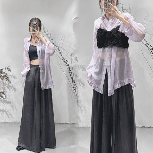 [ 選色困難症！] Candy See through Shirt / purple