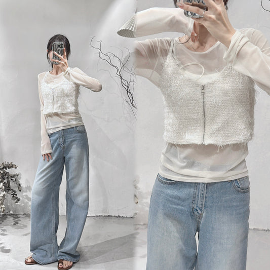 [現貨/預訂] Feather cami / ivory